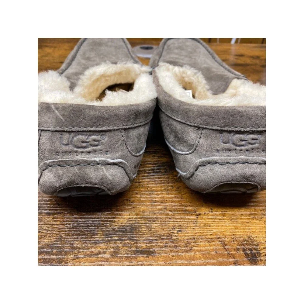 Ugg Men's Size 12 Taupe Suede Shearling Lined Slippers House Shoes Casual Comfy